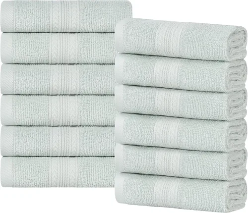 Miniatura 92 de Superior Juego de 6 toallas de mano de algodón ecológico, toallas pequeñas para spa, hotel, baño de invitados, cocina, secado rápido, suave