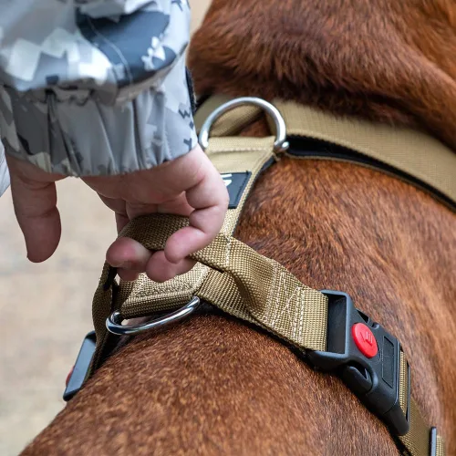 Miniatura 2 de TSPRO Arnés táctico sin tirones para perro, asa de control superior, hebilla de liberación rápida, ajustable, a prueba de escapes, para perros