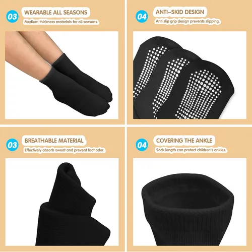 Miniatura 5 de HYCLES Calcetines de agarre para niños pequeños, calcetines antideslizantes para el suelo con agarre para niños de 1 a 10 años y niñas de 6 a 12