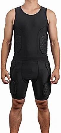 Miniatura 2 de TUOY Padded Shirt Rib Protector Compression Protective Shirt Adult Sizes