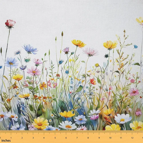 Miniatura 29 de Feelyou The Yard - Tela de flores Groovy de 1 yarda para niños de los años 70, diseño de flores hippie Groovy, tela bohemia para tapicería