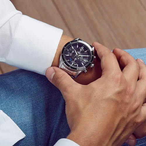 Miniatura 7 de Casio EFS-S510D-1AVUEF - Reloj analógico clásico de cuarzo para hombre con correa de acero inoxidable color plateado plateado Pulsera