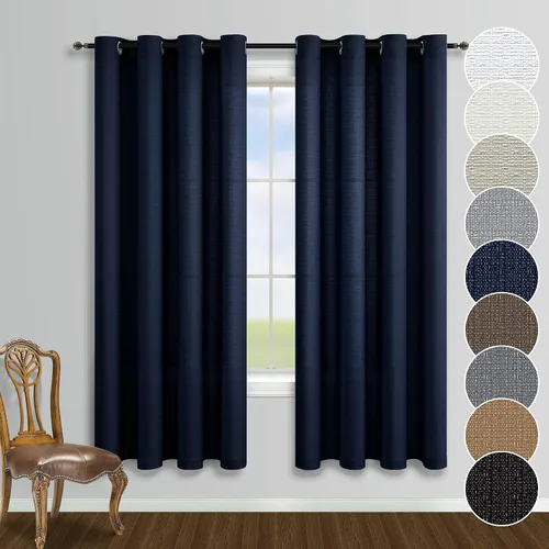 Miniatura 18 de KOUFALL - Cortinas transparentes con aspecto de lino