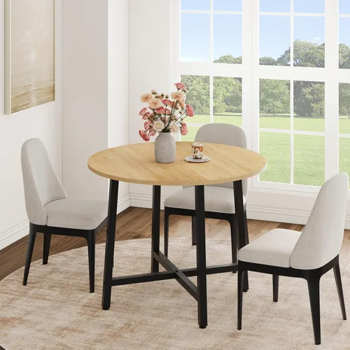 Miniatura 12 de IDEALHOUSE Mesa de comedor redonda de 31.5 pulgadas para 2-4, mesa de comedor de cocina pequeña para ahorrar espacio, mesa de cocina circular