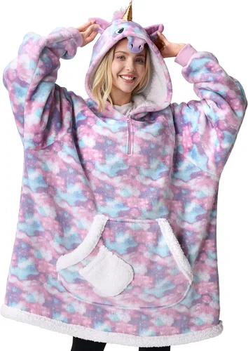 Miniatura 19 de Giggling Getup Manta Vestible con Capucha para Mujeres y Hombres Manta con Capucha Vestible de Forro Polar Sherpa Sudadera Manta Vestible Sherpa