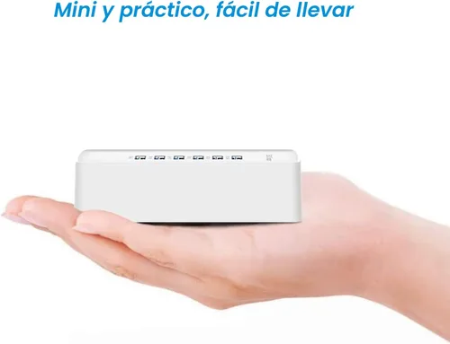 Miniatura 5 de Cargador rápido USB, estación de carga portátil de 6 puertos, adecuado para varios dispositivos, compatible con iPhone, iPad, Samsung, Google