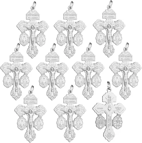 Miniatura 14 de Medalla milagrosa/San Benito/Crucifijo Crucifijo Colgantes para DIY Rosario Collar Joyería Fabricación de Cuentas de Oración Medalla Nuestra