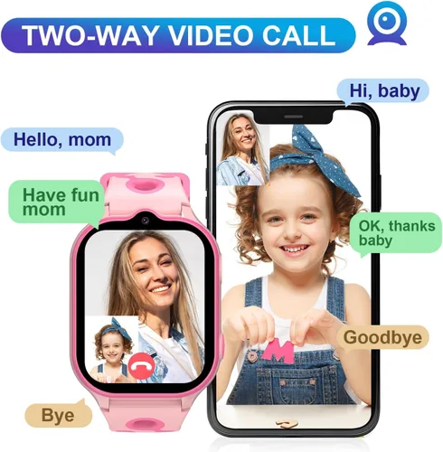 Miniatura 3 de Reloj inteligente 4G para niños, rastreador GPS, relojes inteligentes con videollamadas, juegos de rompecabezas de llamadas bidireccionales, chat