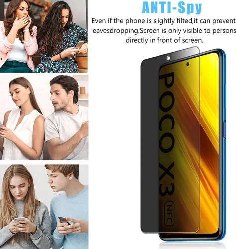 Miniatura 6 de Anbzsign - Protector de lente de cámara y [2 unidades] Protector de pantalla de cobertura completa de privacidad para Xiaomi Poco X3 / Poco X3