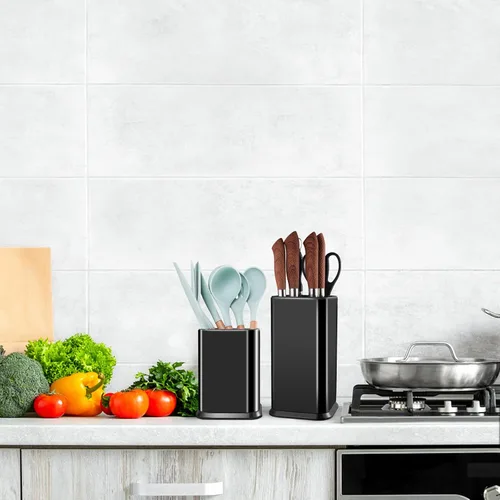 Miniatura 6 de RedCall - Organizador de utensilios de cocina de acero inoxidable para encimera, organizador de cucharas y espátulas, cajón rectangular moderno