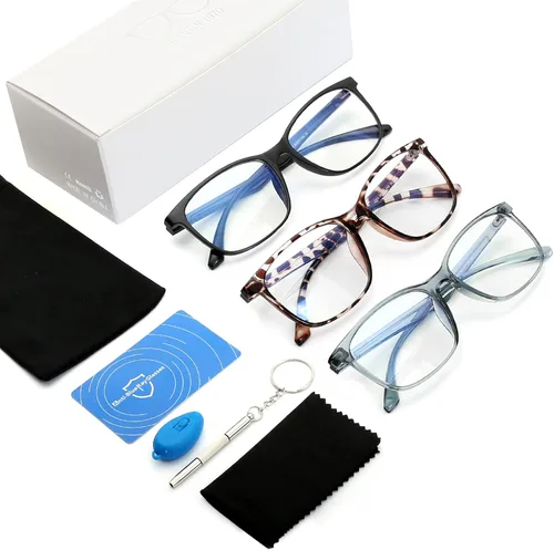 Miniatura 7 de Oilway - Paquete de 3 lentes de bloqueo de luz azul para hombres y mujeres, para computadora, lectura, juegos, televisión, teléfonos, antifatiga