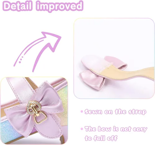 Miniatura 3 de ADAMUMU Zapatos de tacón bajo para niñas (niños pequeños)