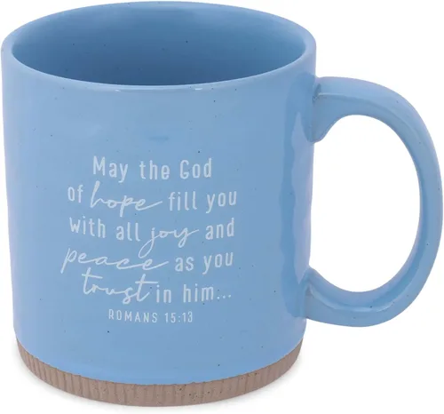 Miniatura 2 de Lighthouse Christian Products Pray Boldly Powerful Words - Taza de cerámica azul de 16 onzas