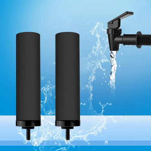 Miniatura 6 de Huining 2 filtros de agua negros - Sistema de filtro de agua por gravedad para el hogar - Compatible con Berkey