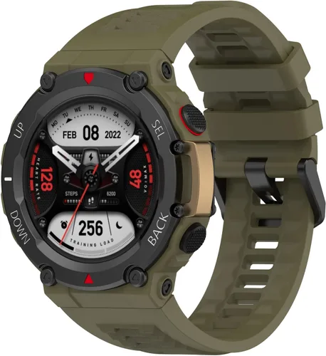 Miniatura 6 de TenCloud Paquete de 5 correas de repuesto compatibles con Amazfit T-Rex 2, correa de reloj inteligente resistente de silicona suave ajustable