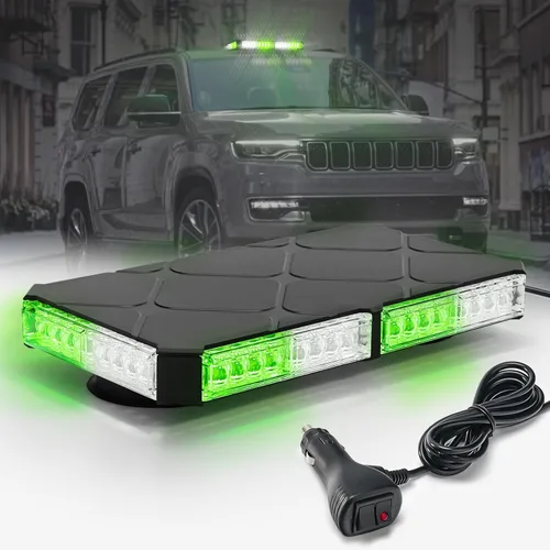 Miniatura 11 de Luces Estroboscópicas Magnéticas Ámbar de Techo para Camiones, Luz de Advertencia de Emergencia y Precaución para Vehículos y Automóviles