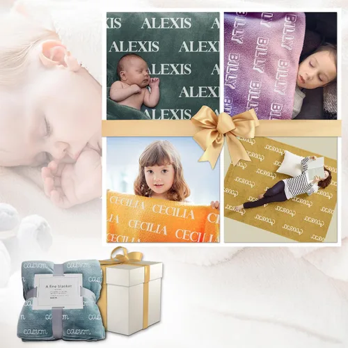 Miniatura 5 de Manta de bebé personalizada con nombres, manta de bebé personalizada para niños y niñas, manta de bebé personalizada para recién nacidos hecha