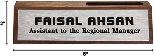 Miniatura 6 de Placa de identificación personalizada para escritorio de negocios con tarjetero, soporte de placa de identificación de escritorio personalizado