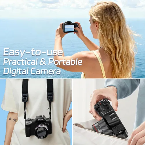 Miniatura 5 de Dsoon Cámara digital, cámaras 4K de 64MP para fotografía con pantalla táctil de 4 pulgadas, zoom digital 18X, enfoque automático de fotografía