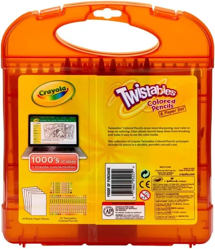 Miniatura 4 de Crayola, kit de lápices de colores girables (25 unidades), herramientas de artes plásticas, 40 hojas de papel y estuche para guardar.