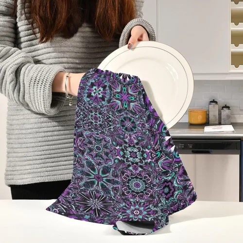 Miniatura 6 de GAIREG Juego de 4 toallas de cocina retro con mandala morada, 28 x 18 pulgadas, a granel, color morado