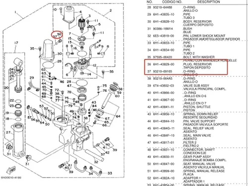 Miniatura 5 de Depósito del enchufe 6H1-43829-00 con junta tórica 93210-09165 para Yamaha 75-90HP 2pcs/set