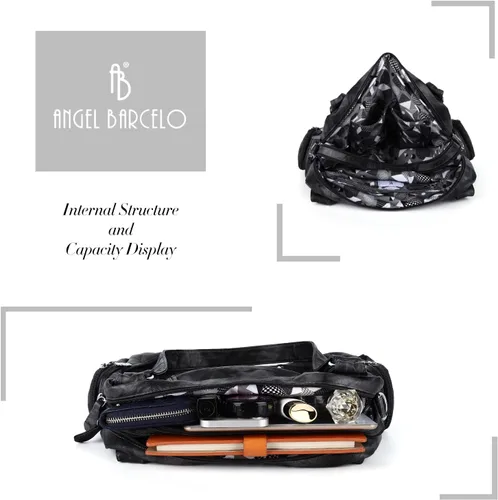 Miniatura 5 de Angel Barcelo Bolso Hobo de moda espacioso para mujer, bolsos grandes y carteras para mujer