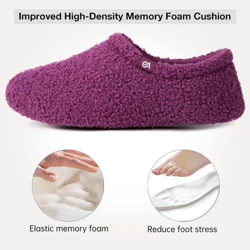 Miniatura 3 de VeraCosy Pantuflas de peluche mullidas para mujer, zapatos ligeros de espuma viscoelástica para interiores