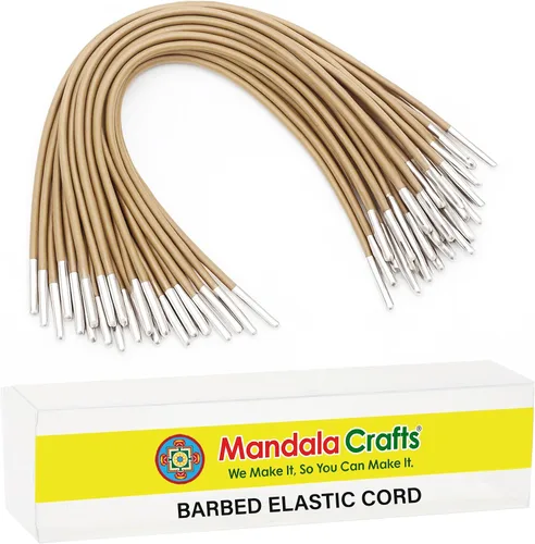 Miniatura 18 de Mandala Artesanía Menú Máscara Badge Sign Hanging Elastic Cord bucle banda con metal de púas púas Blanco