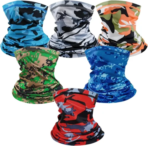 Paquete de 6 polainas para cuello para hombres y mujeres, transpirables, para exteriores, para senderismo, correr, ciclismo y pesca