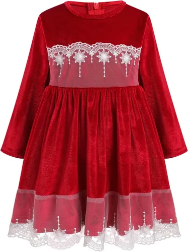 Miniatura 63 de IDOPIP Vestido tutú de terciopelo para niñas pequeñas, vestido de manga larga para princesa, Navidad, cumpleaños, fiesta, boda, vestidos de otoño e