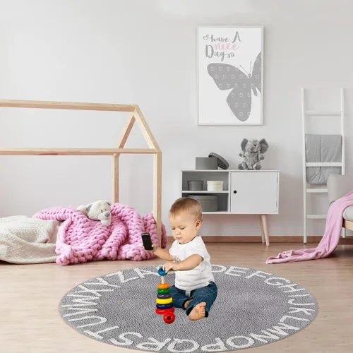 Miniatura 6 de blue page ABC - Alfombra para habitación de niños, alfombra circular para bebé, niño y niña