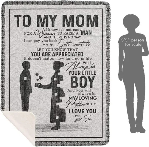 Miniatura 7 de Manta personalizada para mamá de hija e hijo, manta personalizada para el día de la madre con nombres de los niños, con texto en inglés «To My Mom