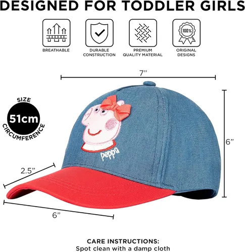 Miniatura 6 de Hasbro Gorra de béisbol para niñas, Peppa Pig ajustable, para niños de 2 a 4 años