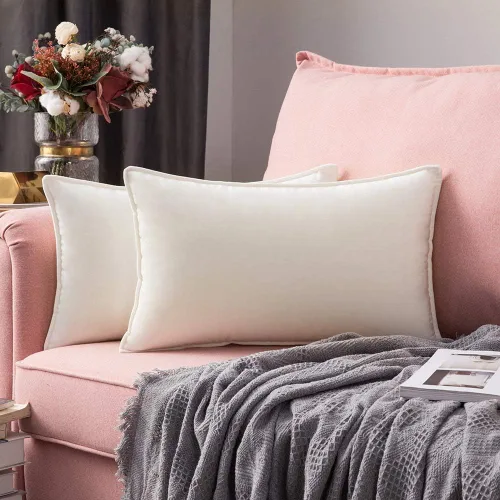 Miniatura 38 de MIULEE Paquete de 2 fundas decorativas de cojines de poliéster suave, fundas de almohada cuadradas cómodas y suaves para sofá, sillón, dormitorio