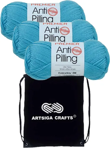 Miniatura 20 de Premier Yarns Anti-Pilling Everyday DK Solids Mist 1107-24 (6 madejas, el mismo lote de tinte) DK Light Worsted #3 Hilo acrílico antibolitas