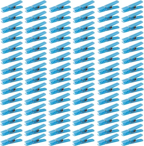 Miniatura 8 de 50 alfileres azules para juego de baby shower, mini pinzas de plástico premium de 1.4 pulgadas, mini alfileres de ropa reutilizables para fotos
