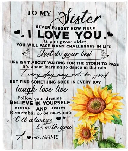 Miniatura 9 de Manta personalizada con texto en inglés «To My Sister from Brother I Love You Hugs» (texto en inglés) con texto en inglés «To My Sister», «I Love