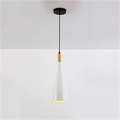 Miniatura 8 de Modern Wood Pendant Light Metal Shade Hanging Chandelier Adjustable Stylish Ceiling Fixture with E27 Socket for Kitchen Island Dining Room Bedside