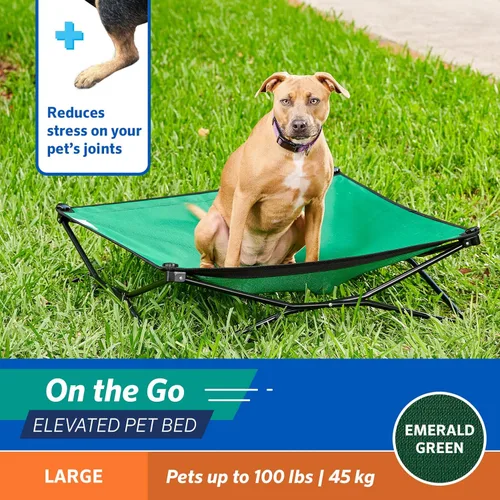 Miniatura 2 de Coolaroo On-The-Go - Cama elevada para perros plegable y portátil con tela transpirable y resistente a la humedad, bolsa de transporte incluida