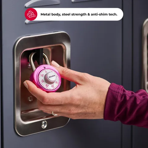 Miniatura 4 de Candado rosa con combinación Master Lock 1530DPNK de la Fundación de Investigación sobre el Cáncer de Mama, Rosado, 1530DPNK