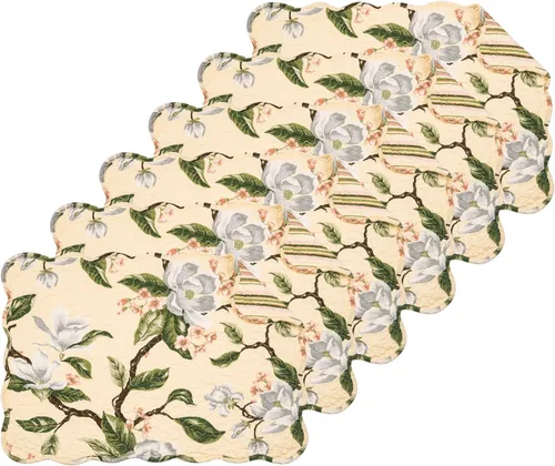 Miniatura 18 de C&F Home Sophia - Juego de 6 manteles individuales acolchados de 100 % algodón, 13 x 19 pulgadas, versátil, para verano, otoño, cosecha, enrejado
