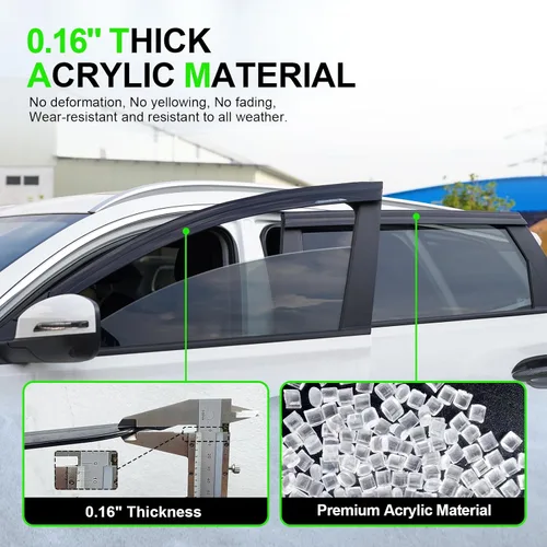 Miniatura 5 de Deflectores contra viento y lluvia montados en el exterior, viseras para ventanas para Toyota RAV4 2019-2025 de tamaño completo, deflectores