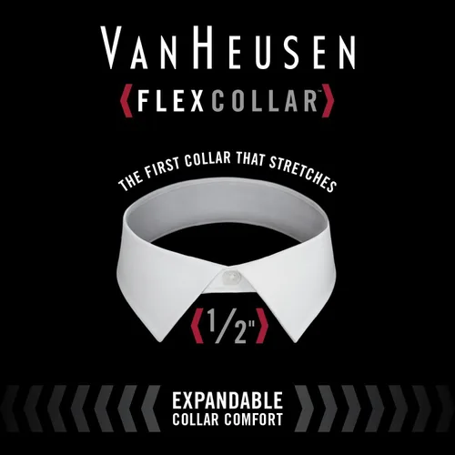 Miniatura 5 de Van Heusen Camisa de vestir a cuadros con cuello flexible de ajuste regular para hombre, exclusiva de Tienda