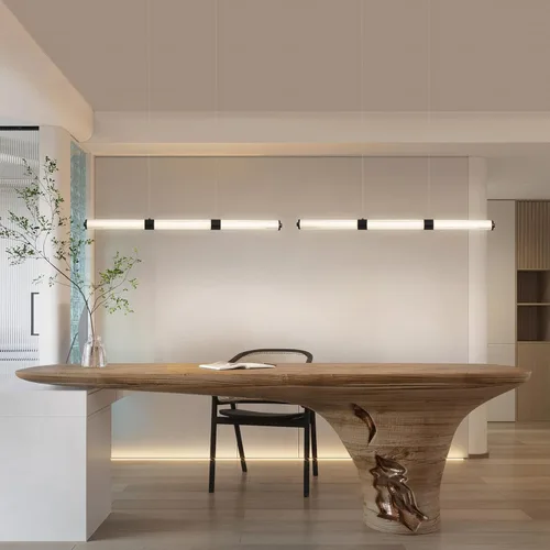 Miniatura 7 de Candelabros negros para comedor, iluminación regulable para isla de cocina, luz colgante lineal, lámpara LED moderna para sala de estar y mesa
