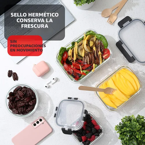 Miniatura 6 de Nestlé 24 piezas (12 contenedores herméticos aptos para congelador, 12 tapas), contenedores de almacenamiento para despensa y cocina, contenedores