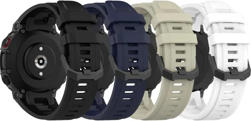 FitTurn Paquete de 4 correas de reloj compatibles con Amazfit T-Rex 2, correa de repuesto de silicona suave ajustable para Huami Amazfit T-Rex 2
