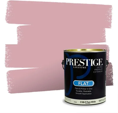 Miniatura 503 de Prestige Paints Pintura exterior e imprimación en uno, 1 galón, plano, coincidencia comparable de Valspar* Amber Rose*