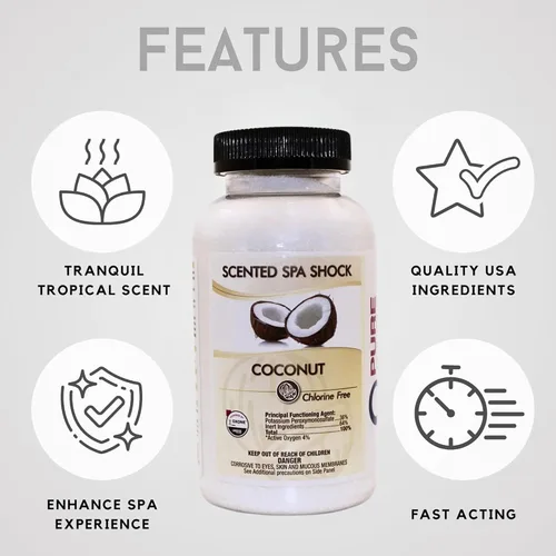 Miniatura 3 de Coconut Aromatherapy Spa Shock para jacuzzis y spas Tratamiento de choque oxidante sin cloro para jacuzzis Compatible con tabletas de bromo