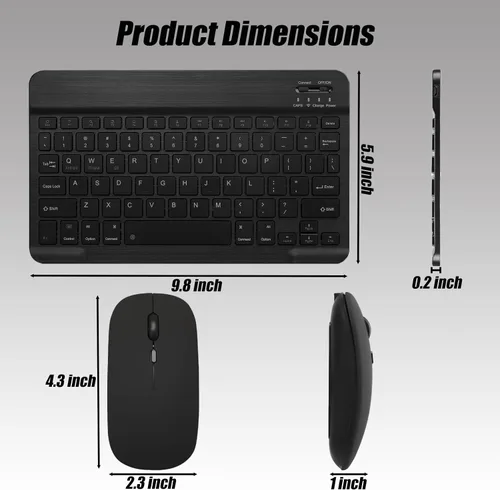 Miniatura 5 de Funda de teclado para Samsung Galaxy Tab S10 Lite / S10 FE / S9 FE / S9 10.9-11 pulgadas - Ratón y teclado desmontable, funda protectora delgada